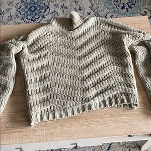 cute turtle neck crop top sweater